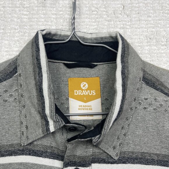 NWT Dravus Shirt Mens S Grey Aztec Print AOP LongSleeve Button Up Flannel Skate - Picture 9 of 13